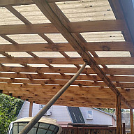 Волновой шифер бронза навес перед домом