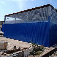 Прозорий хвильовий шифер для скління ангару