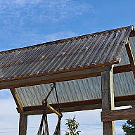 Прозрачный шифер бронза на беседке и детском уголке